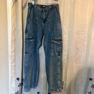 Fashion Nova Dark Blue Cargo Pants